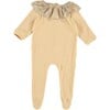 Caline Large Ruffle Collar Pyjamas, Vanilla - Pajamas - 1 - thumbnail