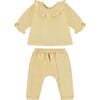 Baby Corolle Ruffle Top & Little Saroual Bottom Set, Vanilla - Mixed Apparel Set - 1 - thumbnail