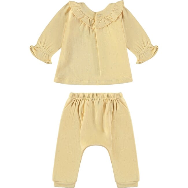 Baby Corolle Ruffle Top & Little Saroual Bottom Set, Vanilla - Mixed Apparel Set - 2