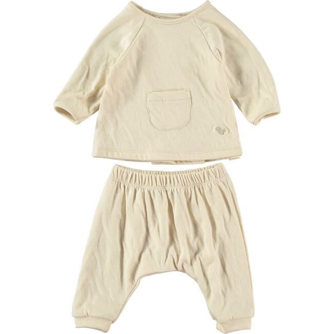 Baby Piccolo Top & Saroual Trousers Set, Papyrus