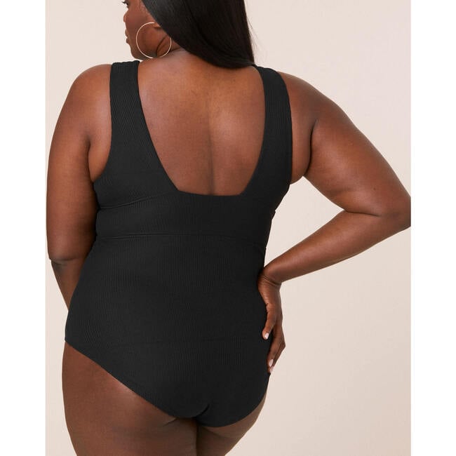 The Mykonos One Piece Long Torso, Black Ribbed - One Pieces - 4