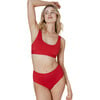 The High Waisted Bottom, Cherry Red - Two Pieces - 1 - thumbnail