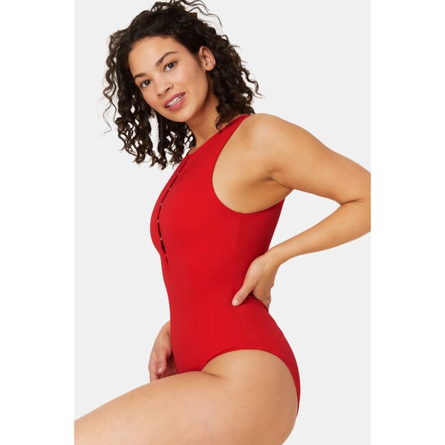 The Malibu One Piece Long Torso, Cherry Red - One Pieces - 2