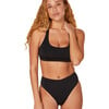 The 90s High Waisted Bikini Bottom, Black - Two Pieces - 1 - thumbnail