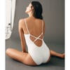 The Jetties One Piece Long Torso, White Ribbed - One Pieces - 6