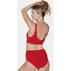 The High Waisted Bottom, Cherry Red - Two Pieces - 4