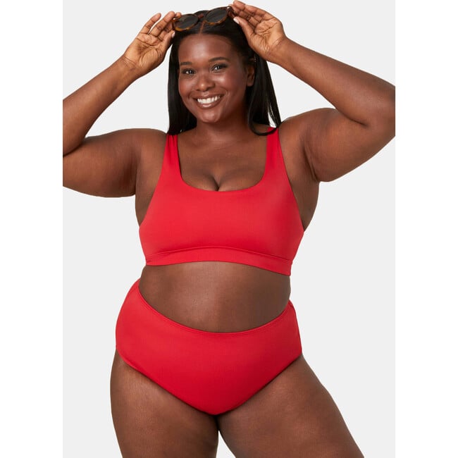 The High Waisted Bottom, Cherry Red - Two Pieces - 5