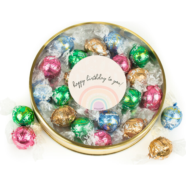 Happy Birthday Rainbow with Lindor truffles by Lindt in a Tin