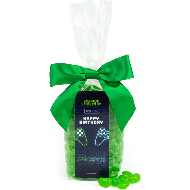 Happy Birthday Level Up Party Favor Bag & Bow with Jelly Beans, Set of 6