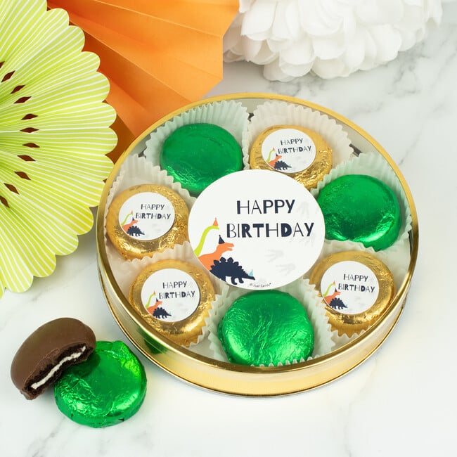 Happy Birthday Dinosaur Wrapped Chocolate Covered Oreo Tin - Other Accessories - 2