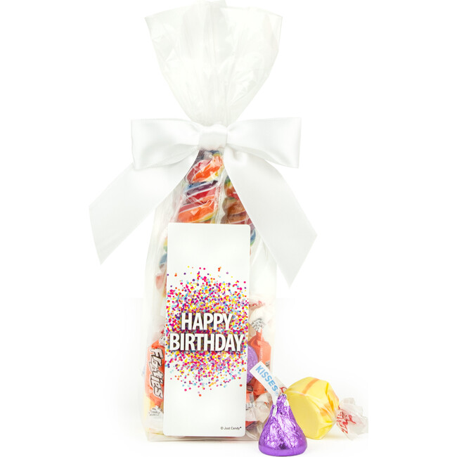Happy Birthday Confetti Party Favor Bag & Bow With Assorted Candy, Set of 6