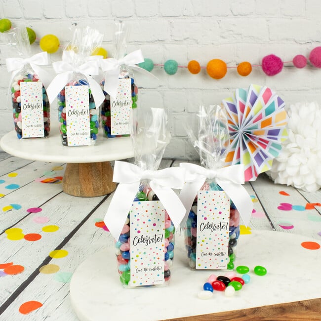 Celebration Party Favor Bag & Bow with Jelly Beans, Set of 6 - Favors - 2