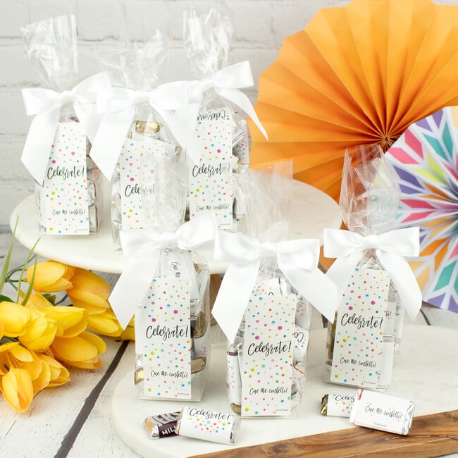 Celebration Party Favor Bag & Bow with Wrapped Hershey's Miniatures, Set of 6 - Other Accessories - 2