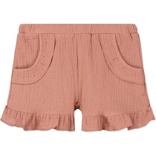 Lyra Elastic Waist Frill Trim Shorts, Pink
