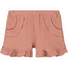 Lyra Elastic Waist Frill Trim Shorts, Pink - Shorts - 1 - thumbnail