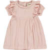 Kitty Round Neck Frilly Shoulder Dress, Pale Pink - Dresses - 1 - thumbnail