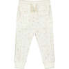 Jona Island Boats Print Elastic Waist Drawstring Pants, White - Pants - 1 - thumbnail