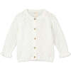 Aurora Knit Scalloped Edge Button-Down Cardigan, White - Cardigans - 1 - thumbnail