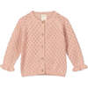 Aurora Knit Scalloped Edge Button-Down Cardigan, Pink - Cardigans - 1 - thumbnail