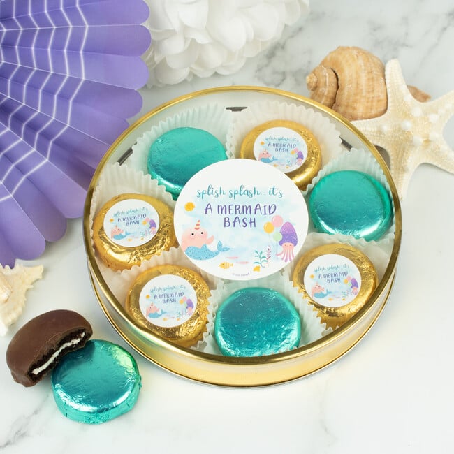 Happy Birthday Mermaid Wrapped Chocolate Covered Oreo Tin - Other Accessories - 2