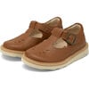 Rosie Vegan T-Bar Shoe, Chestnut Brown Leather - T-Straps - 1 - thumbnail