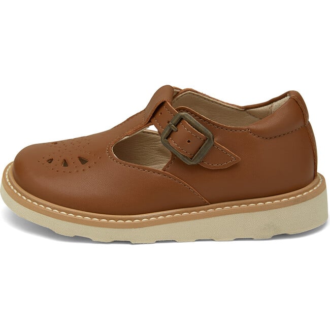 Rosie Vegan T-Bar Shoe, Chestnut Brown Leather - T-Straps - 2