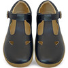 Darcey T-Bar Barefoot Shoe, Navy Leather - T-Straps - 3