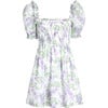 Women's Scarlett Wisteria Print Short Puff Sleeve Mini Nap Dress, Multicolors - Dresses - 1 - thumbnail