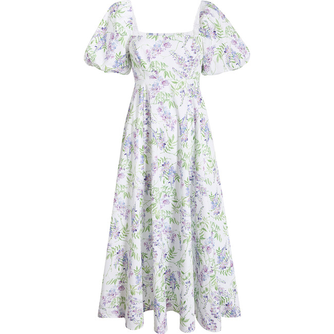 Women's Matilda Wisteria Print Short Puff Sleeve Dress, Multicolors