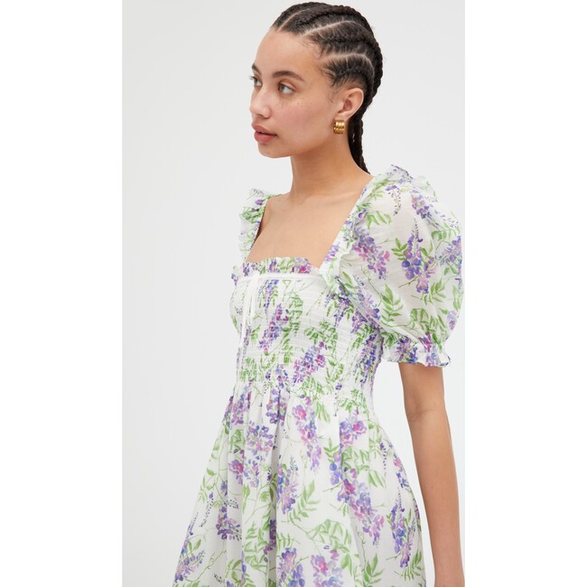 Women's Scarlett Wisteria Print Short Puff Sleeve Mini Nap Dress, Multicolors - Dresses - 4