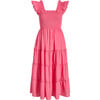 Women's Ellie Tonal Seersucker Ruffle Shoulder Tiered Nap Dress, Watermelon - Dresses - 1 - thumbnail