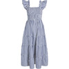 Women's Ellie Striped Ruffled Shoulder Tiered Nap Dress, Navy - Dresses - 1 - thumbnail