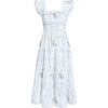 Women's Ellie Floral Print Ruffle Shoulder Tiered Nap Dress, White - Dresses - 1 - thumbnail