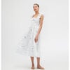 Women's Ellie Floral Print Ruffle Shoulder Tiered Nap Dress, White - Dresses - 2