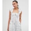 Women's Ellie Floral Print Ruffle Shoulder Tiered Nap Dress, White - Dresses - 4