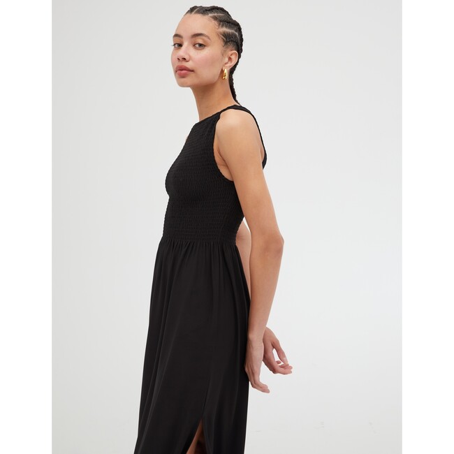 Women's Cosima High Neck Sleeveless Smocked Nap Dress, Black - Dresses - 4