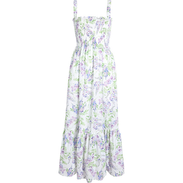 Women's Anjuli Wisteria Print Sleeveless Smocked Maxi Nap Dress ...