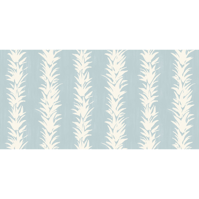 White Lotus 10-Yard Wallpaper, Soft Blue