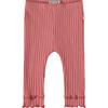Baby Girl Ruffle Bottom Ribbed Leggings, Candy Pink - Leggings - 1 - thumbnail