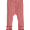 Baby Girl Ruffle Bottom Ribbed Leggings, Candy Pink - Leggings - 2