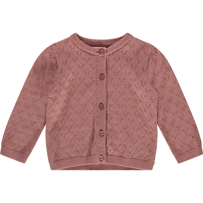 Baby Girl Knit Button-Up Cardigan, Pink Blossom