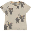 Baby Boy Dancing Elephant Short Sleeve T-Shirt, Cream - T-Shirts - 1 - thumbnail