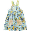 Willa Graphic Print Ruffle Strap Dress, Sky - Dresses - 1 - thumbnail