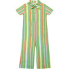 Scout Striped Short Sleeve Jumpsuit, Mojave Watercolor - Jumpsuits - 1 - thumbnail