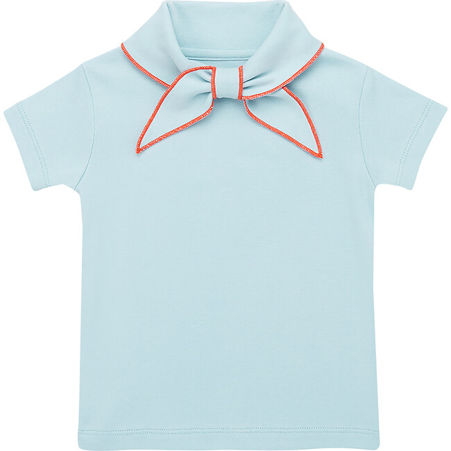 Scout Contrast Piped Short Sleeve Tee, Sky