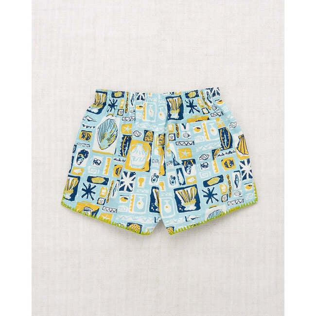 Traveler Graphic Print Elastic Waist Short, Sky - Shorts - 5