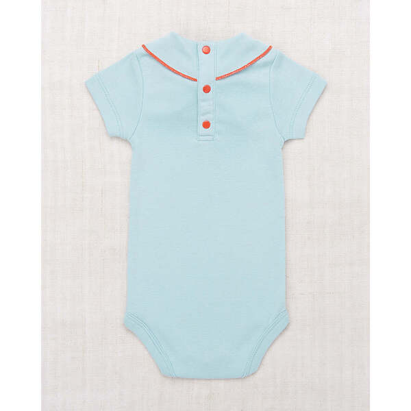 Baby Scout Short Sleeve Snap Onesie, Sky - Misha & Puff