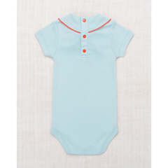 Baby Scout Short Sleeve Snap Onesie, Sky - Misha & Puff