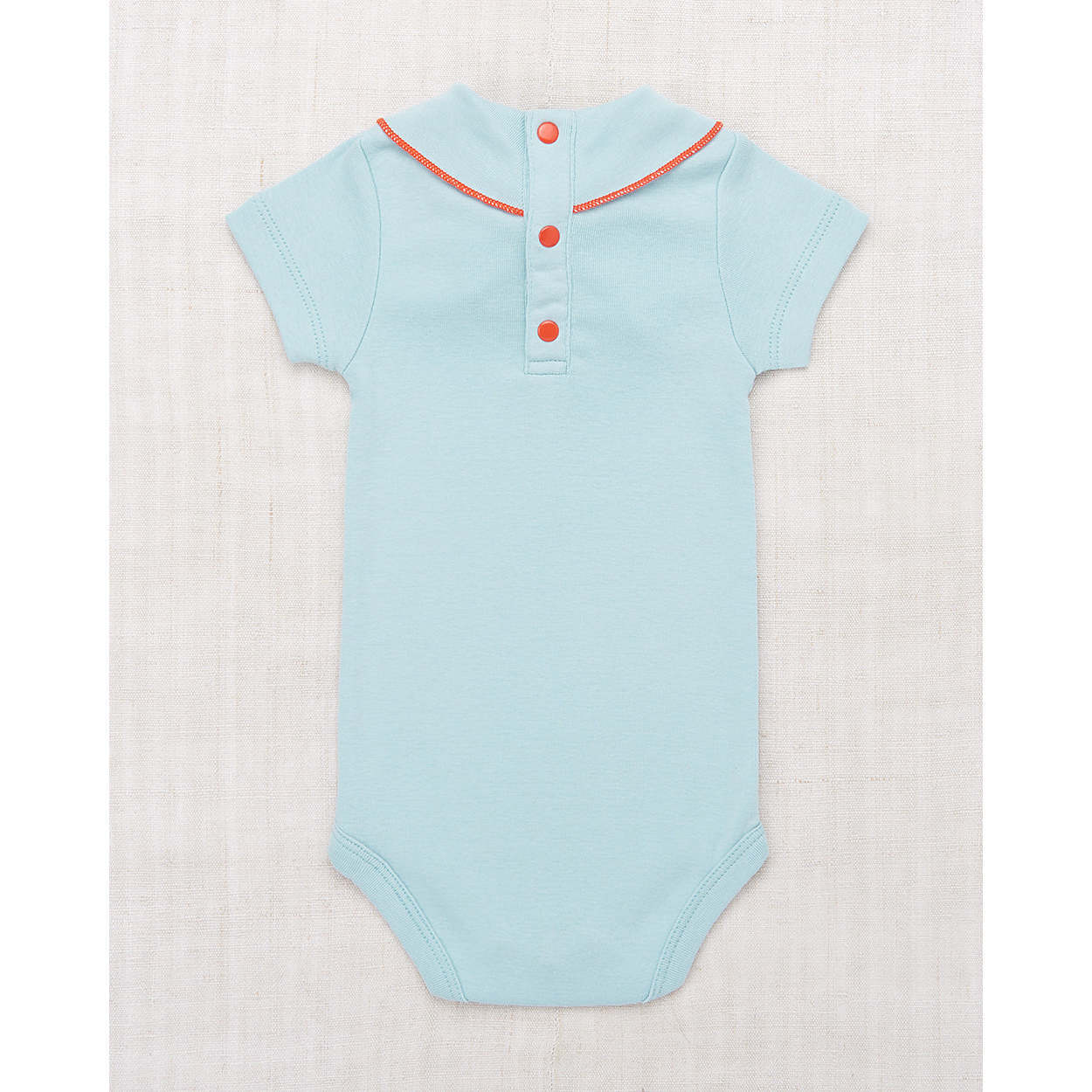 Baby Scout Short Sleeve Snap Onesie, Sky - Misha & Puff