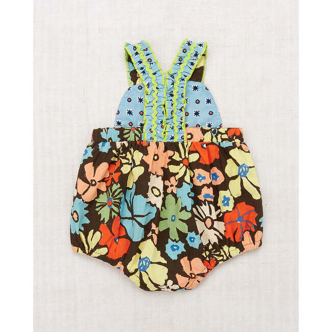 Baby Birdie Floral Print Ruffle Strap Romper, Bark Marmion Way - Rompers - 6